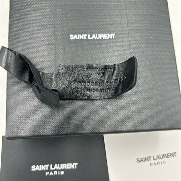 Women's Saint Laurent OPYUM YSL leather bracelet made in Italy - Picture 8 of 11